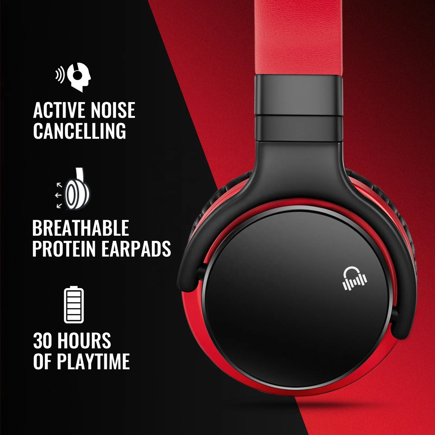 E7C ANC Wireless Headphones for Sports Active Noise Cancelling Headset for Study