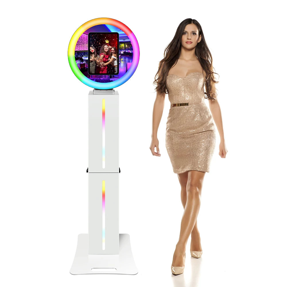 New iPad Compatible Portable LED Ring Light Photobooth Roamer Shell LED Screen Kiosk Selfie Stand Machine American Warehouse