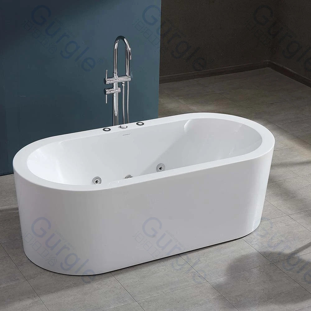 Indoor Massage Bathtub Free Standing Bath Acrylic Hot Spa Bathtubs Modern Style Bathtub for Adults