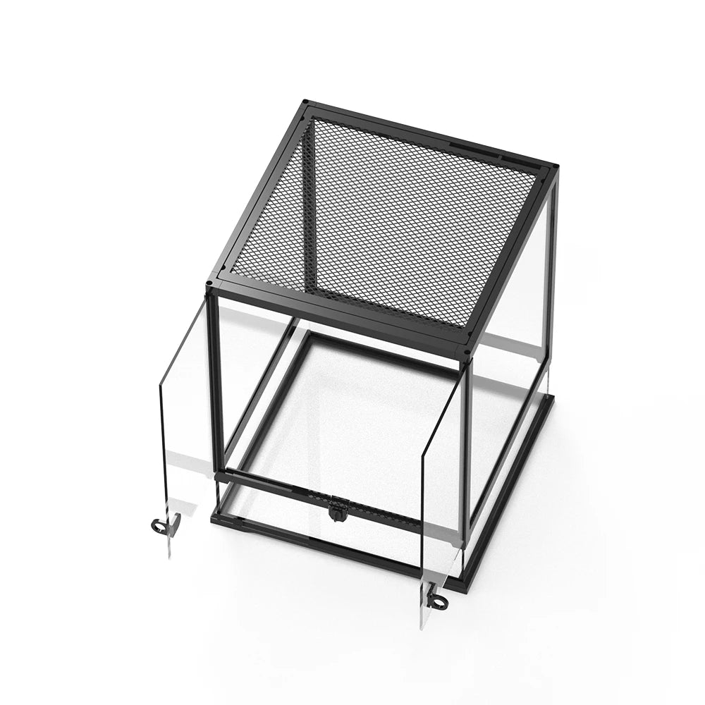 NOMOY PET Glass Terrarium Durable Reptile Habitat Tank with Heat Resistant Aluminum Alloy Frame Dual Front Swinging Doors