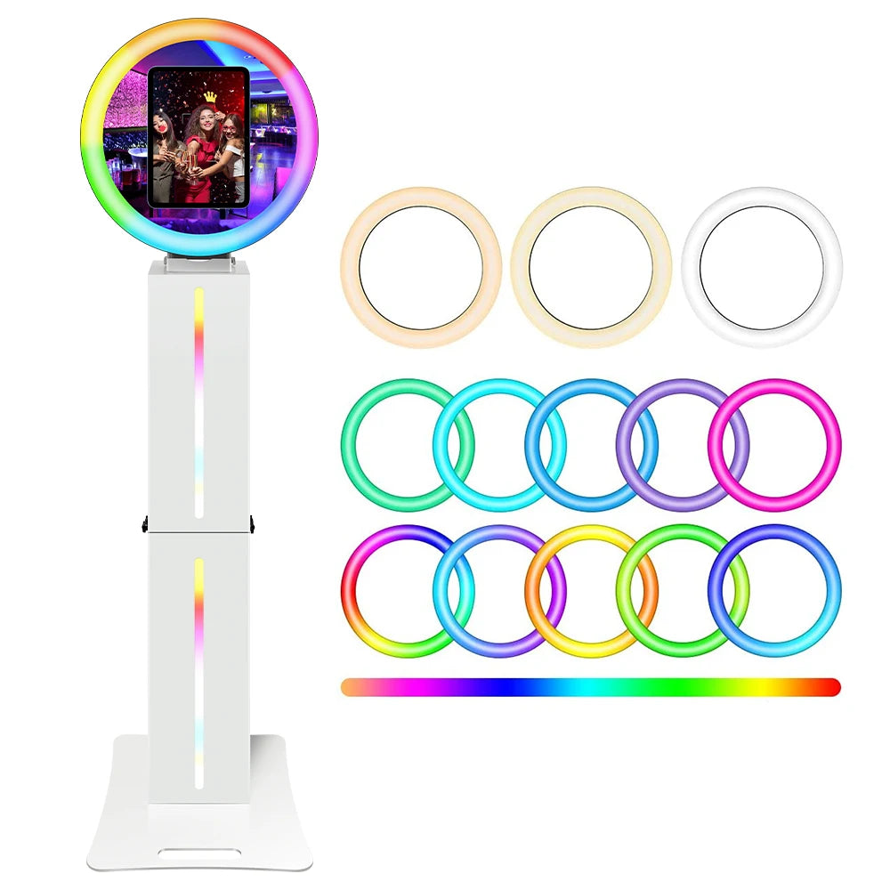 New iPad Compatible Portable LED Ring Light Photobooth Roamer Shell LED Screen Kiosk Selfie Stand Machine American Warehouse