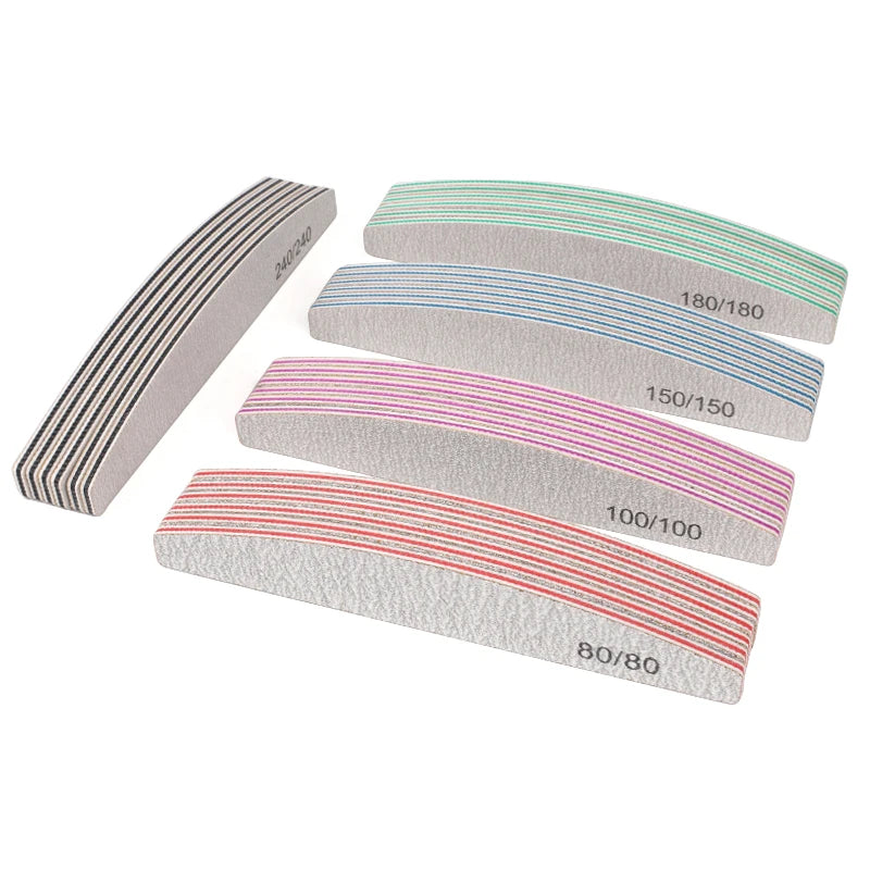 3/5Pcs Thick Sandpaper Nail File 80/100/150/180/240 Boat Lime a ongle Professional Sanding Grinding Manicure Care Tool Supply