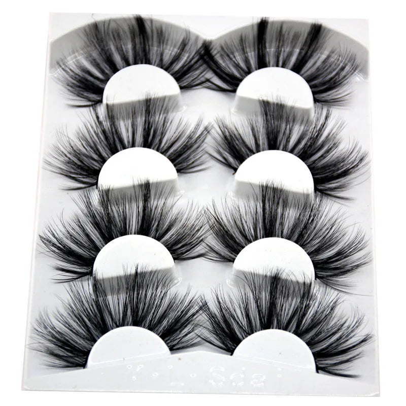2021 NEW 4 Pairs 3D Mink Hair False Eyelashes Criss-cross Wispy Cross Fluffy 25mm Lashes Extension Handmade Eye Makeup Tools