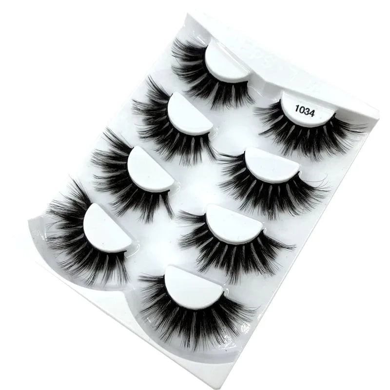 2021 NEW 4 Pairs 3D Mink Hair False Eyelashes Criss-cross Wispy Cross Fluffy 25mm Lashes Extension Handmade Eye Makeup Tools