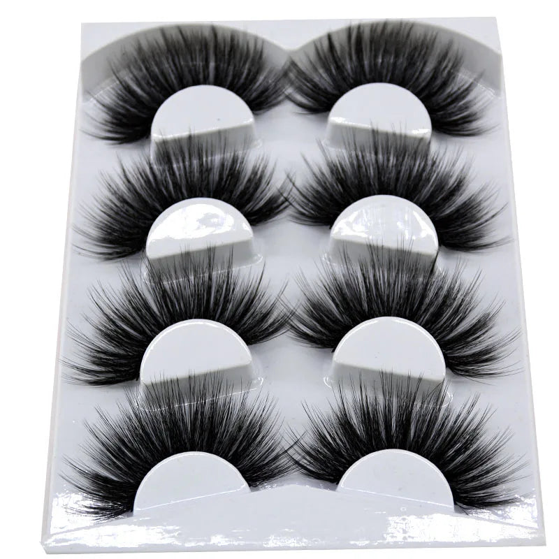 2021 NEW 4 Pairs 3D Mink Hair False Eyelashes Criss-cross Wispy Cross Fluffy 25mm Lashes Extension Handmade Eye Makeup Tools