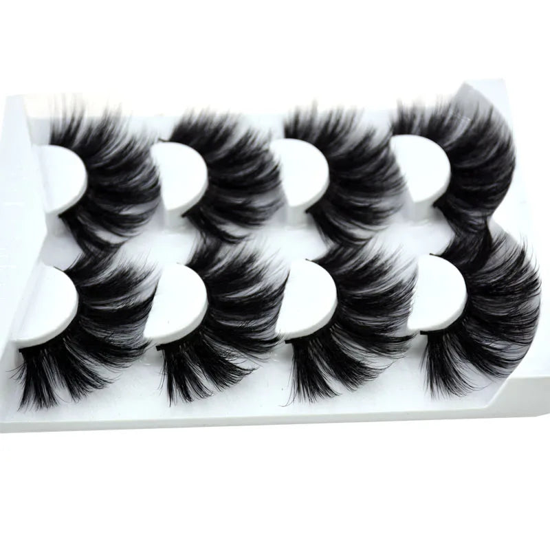 2021 NEW 4 Pairs 3D Mink Hair False Eyelashes Criss-cross Wispy Cross Fluffy 25mm Lashes Extension Handmade Eye Makeup Tools