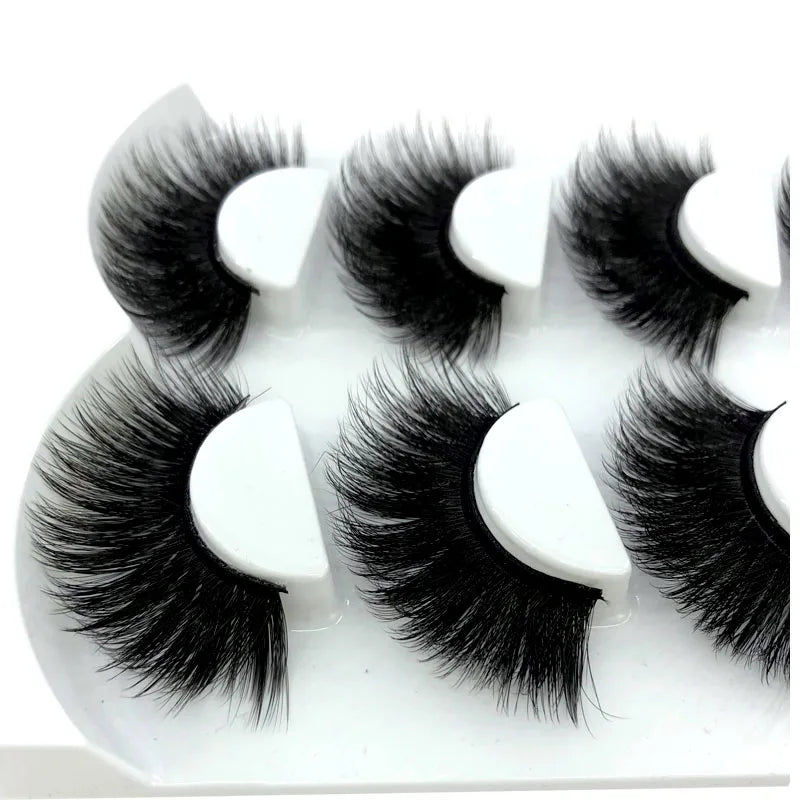 2021 NEW 4 Pairs 3D Mink Hair False Eyelashes Criss-cross Wispy Cross Fluffy 25mm Lashes Extension Handmade Eye Makeup Tools