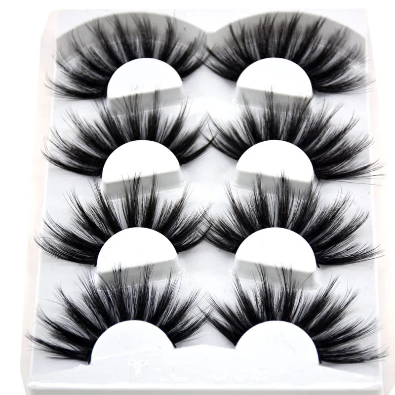 2021 NEW 4 Pairs 3D Mink Hair False Eyelashes Criss-cross Wispy Cross Fluffy 25mm Lashes Extension Handmade Eye Makeup Tools