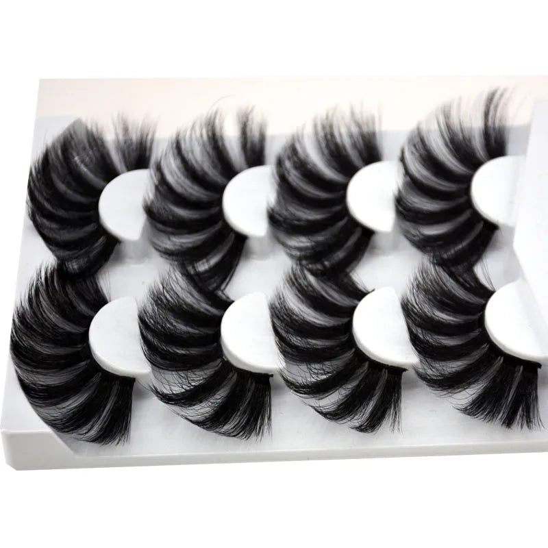 2021 NEW 4 Pairs 3D Mink Hair False Eyelashes Criss-cross Wispy Cross Fluffy 25mm Lashes Extension Handmade Eye Makeup Tools