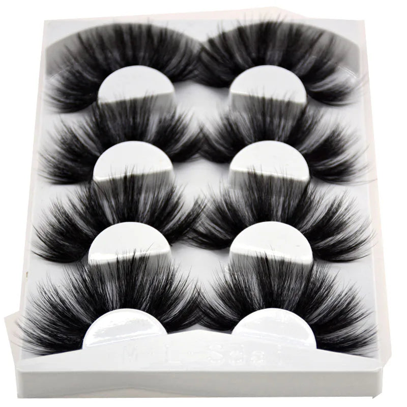 2021 NEW 4 Pairs 3D Mink Hair False Eyelashes Criss-cross Wispy Cross Fluffy 25mm Lashes Extension Handmade Eye Makeup Tools