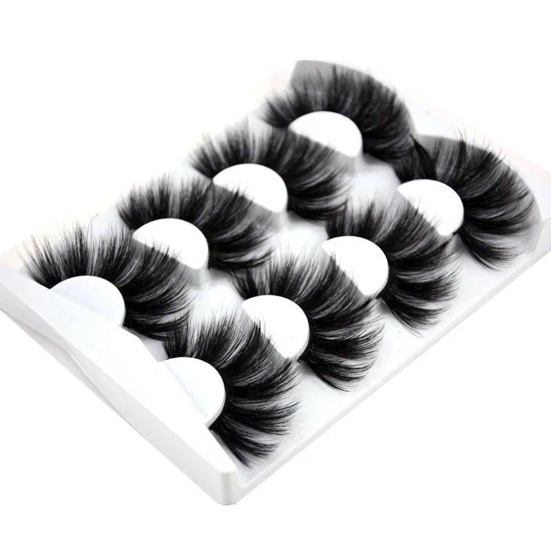 2021 NEW 4 Pairs 3D Mink Hair False Eyelashes Criss-cross Wispy Cross Fluffy 25mm Lashes Extension Handmade Eye Makeup Tools