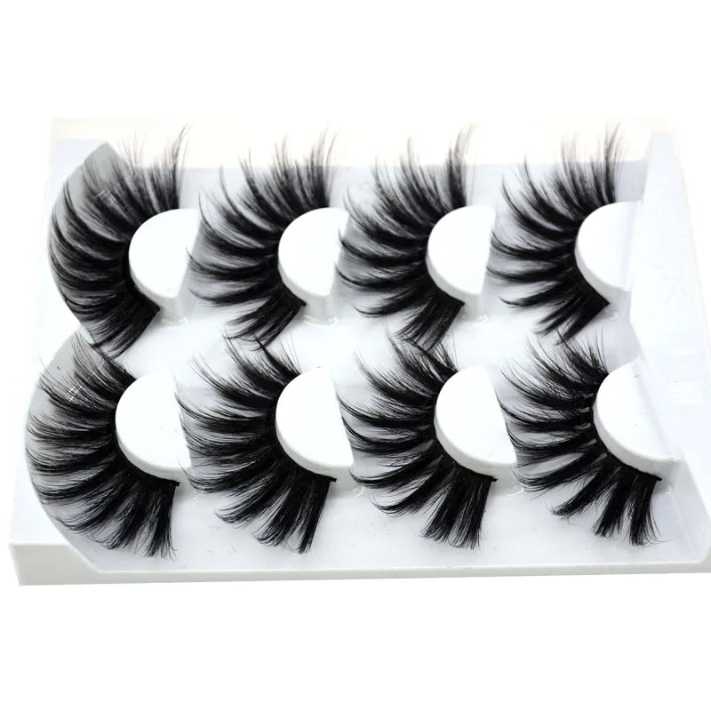2021 NEW 4 Pairs 3D Mink Hair False Eyelashes Criss-cross Wispy Cross Fluffy 25mm Lashes Extension Handmade Eye Makeup Tools