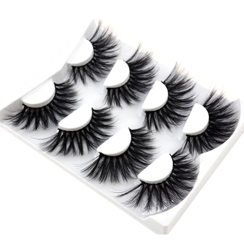 2021 NEW 4 Pairs 3D Mink Hair False Eyelashes Criss-cross Wispy Cross Fluffy 25mm Lashes Extension Handmade Eye Makeup Tools