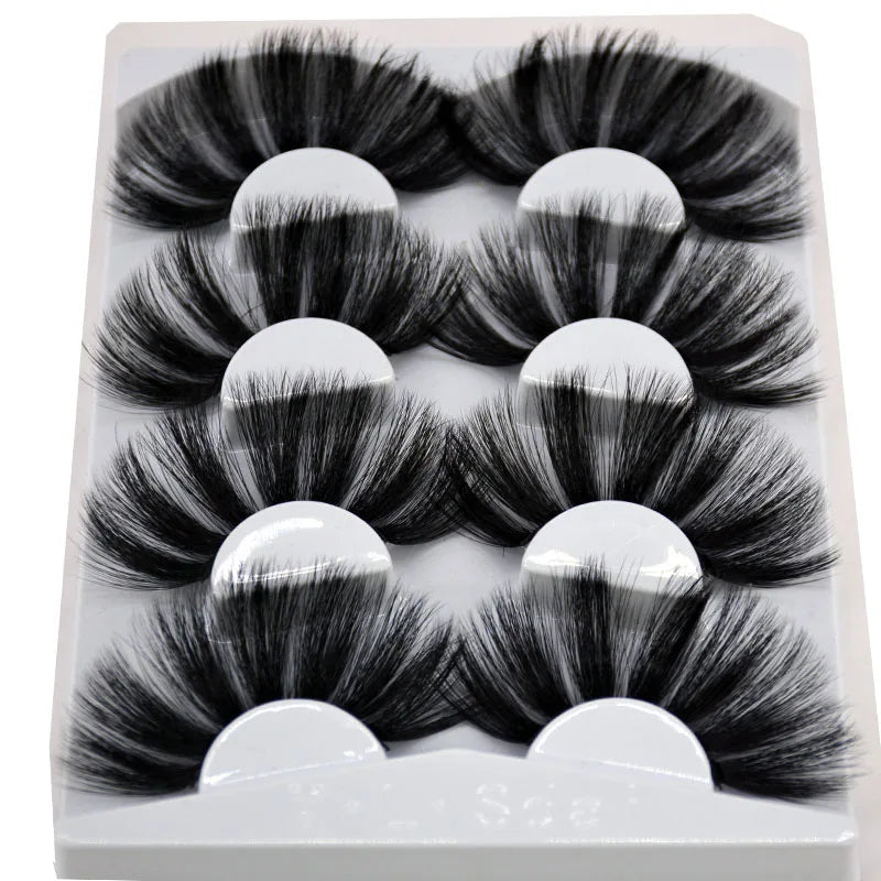 2021 NEW 4 Pairs 3D Mink Hair False Eyelashes Criss-cross Wispy Cross Fluffy 25mm Lashes Extension Handmade Eye Makeup Tools