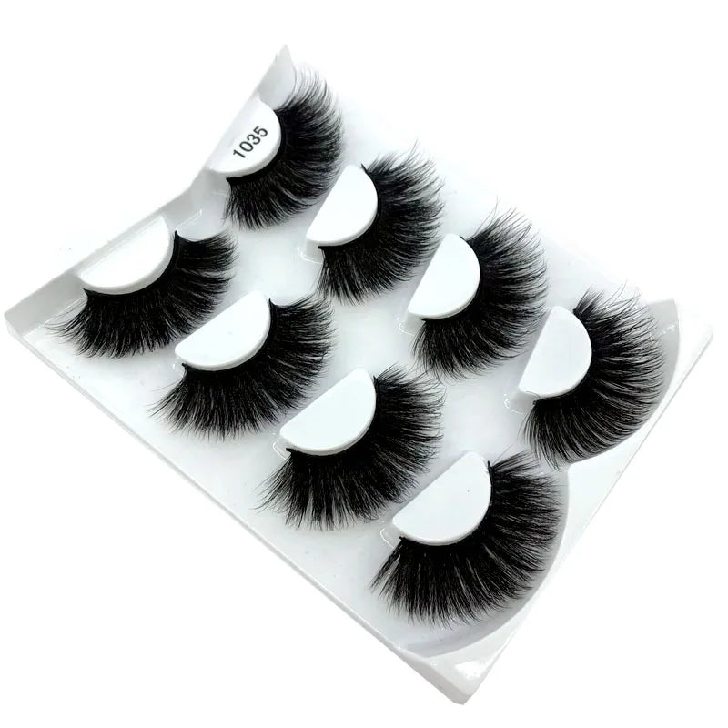 2021 NEW 4 Pairs 3D Mink Hair False Eyelashes Criss-cross Wispy Cross Fluffy 25mm Lashes Extension Handmade Eye Makeup Tools