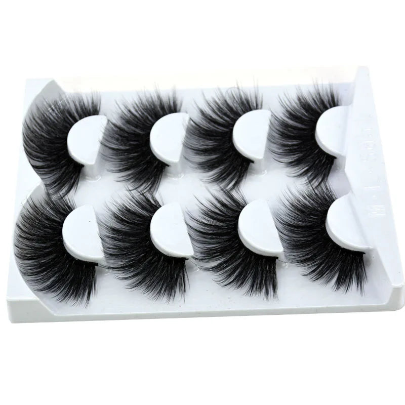 2021 NEW 4 Pairs 3D Mink Hair False Eyelashes Criss-cross Wispy Cross Fluffy 25mm Lashes Extension Handmade Eye Makeup Tools