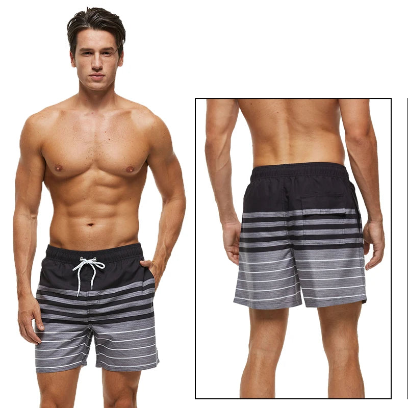 Escatch New Men's Beach Shorts Summer Surf Trunks Plus Size Drawstring Swimwear For Male ESX05 Gym Sportswear Swimsuit