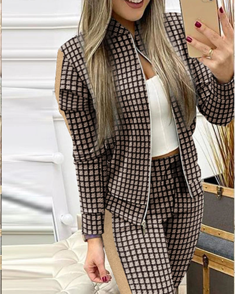 2025 Tracksuit suits 2 Piece Set Zipper Jacket+Long Pants Sports Suit Female Sweatshirt Sportswear Suit for Woman Clothing