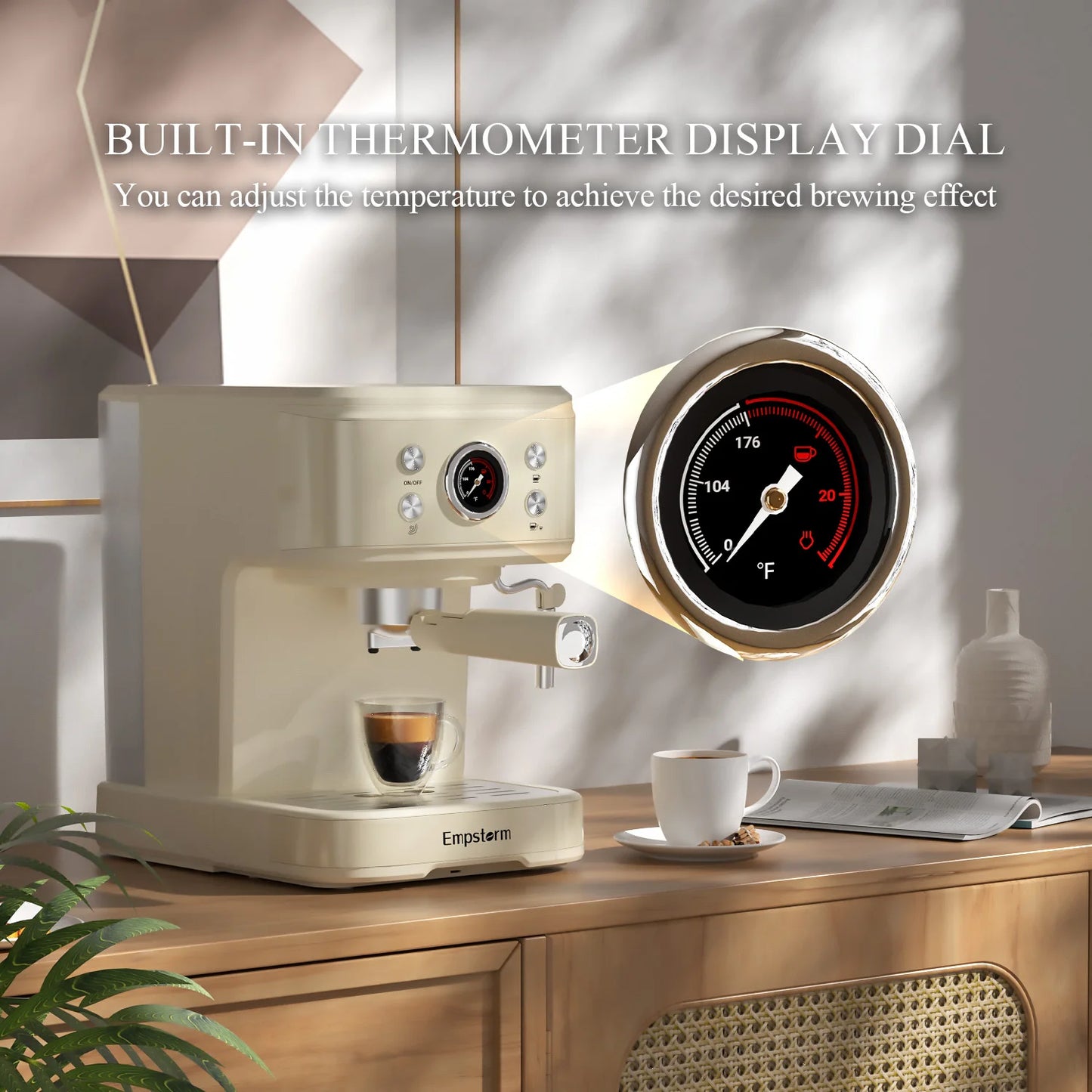 For Empstorm 2024 Convenient Small Portable Espresso Coffee Maker Semi-Auto Electric Manual Feature for Household Use Aluminum