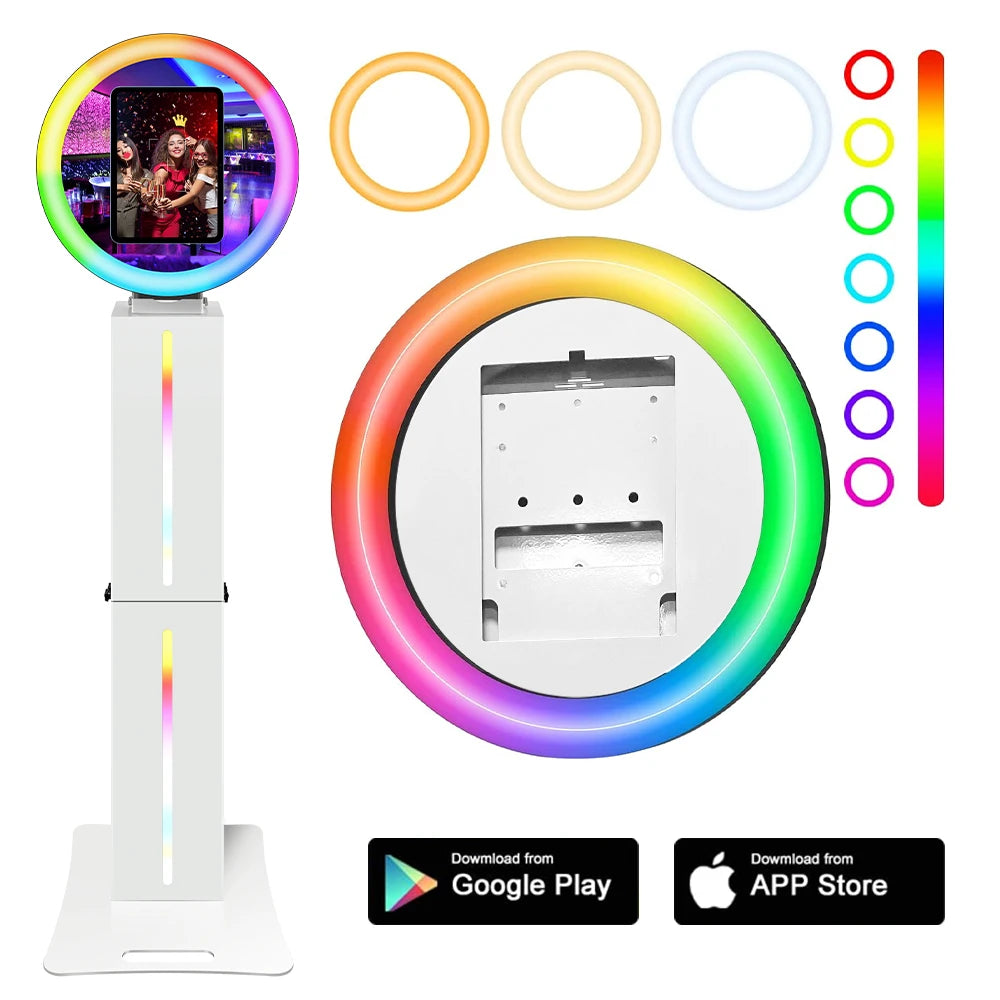 New iPad Compatible Portable LED Ring Light Photobooth Roamer Shell LED Screen Kiosk Selfie Stand Machine American Warehouse