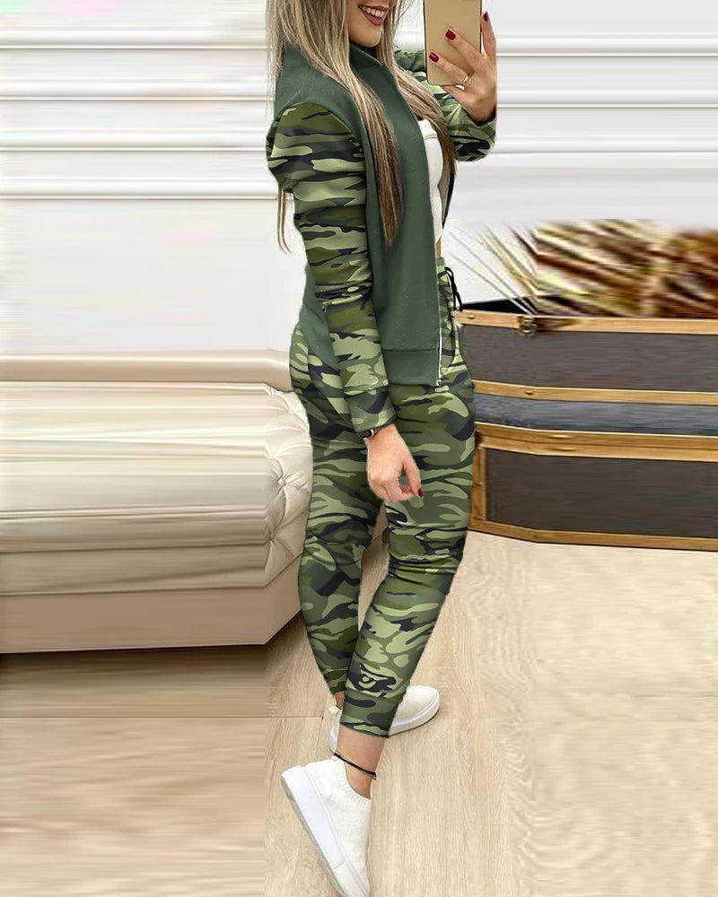 2025 Tracksuit suits 2 Piece Set Zipper Jacket+Long Pants Sports Suit Female Sweatshirt Sportswear Suit for Woman Clothing