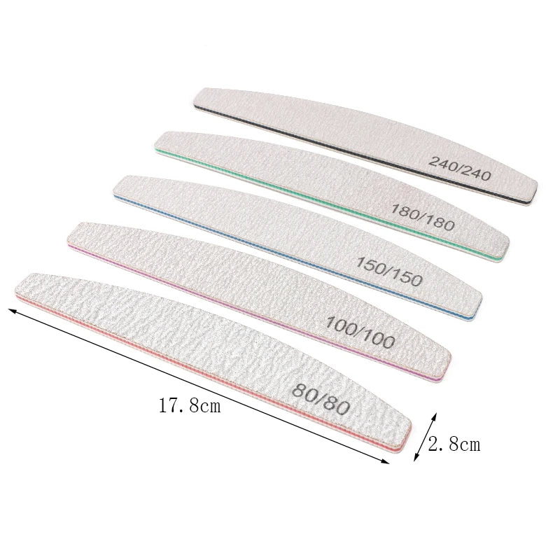3/5Pcs Thick Sandpaper Nail File 80/100/150/180/240 Boat Lime a ongle Professional Sanding Grinding Manicure Care Tool Supply
