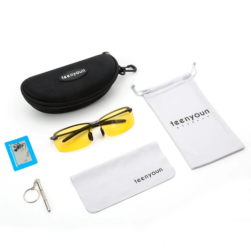 Teenyoun Night Vision Glasses for Driving Risk Reducing Polarized Sunglasses for Men and Women Fishing Eyewear