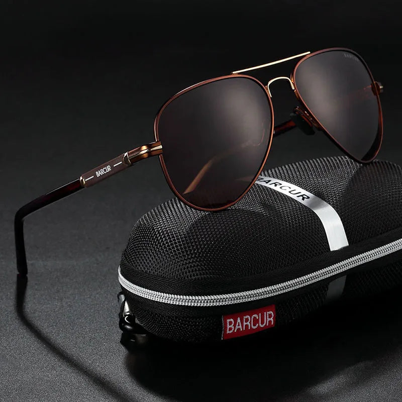 BARCUR Men Sunglasses Pilot Polarized Sun glasses Male Women accessories Driving Oculos Gafas De Sol