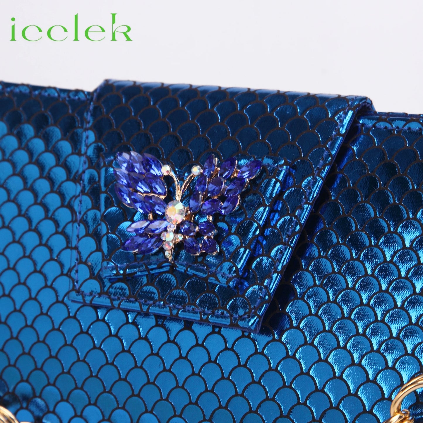 Royal Blue 2024 New Fashionable Summer Hollow Pattern Design Comfortble Heesl Sandal with Bag Set For Wpmen Party