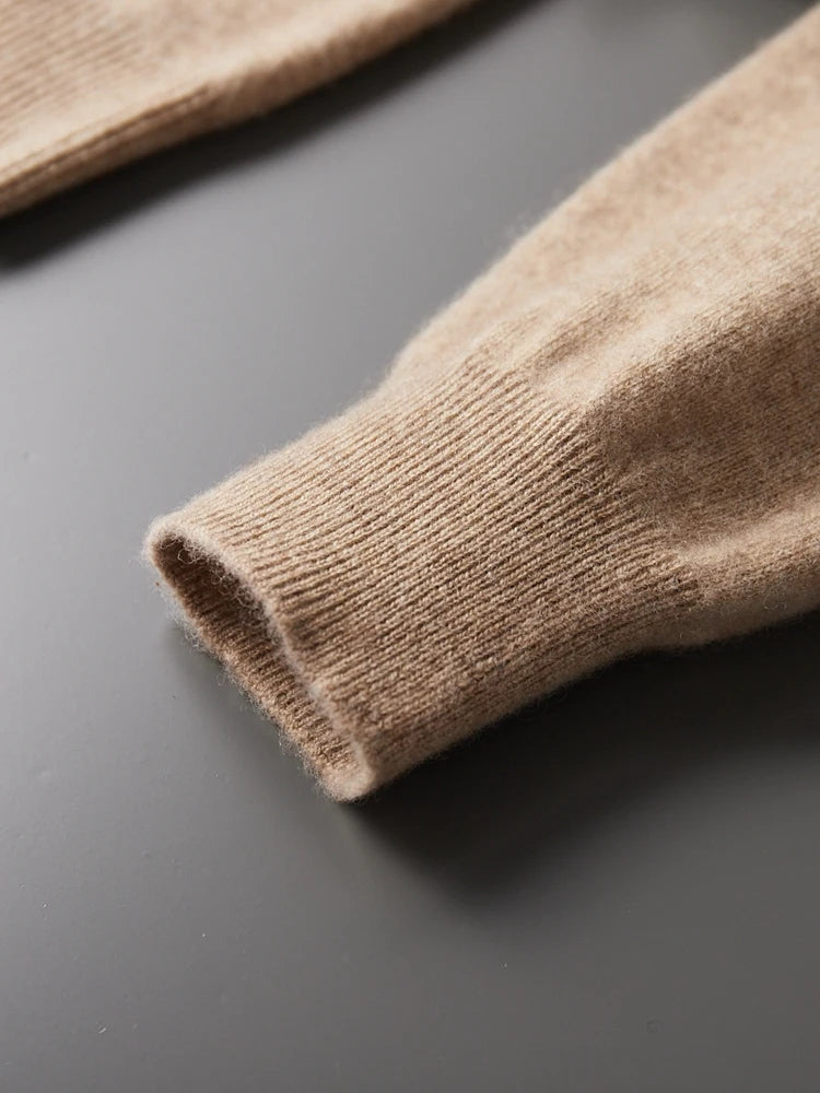 High Quality Men's Hoodies Spring Autumn Pullover Sweater Smart Casual 100% Merino Wool Knitwear Comfort Korean Popular Clothes