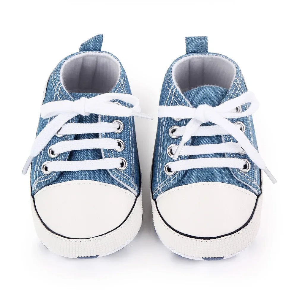 New Baby Canvas Sneaker For Newborn Sport Shoes For Baby Boys Girls Infant Toddler Soft Bottom Anti-slip First Walkers 0-18 M