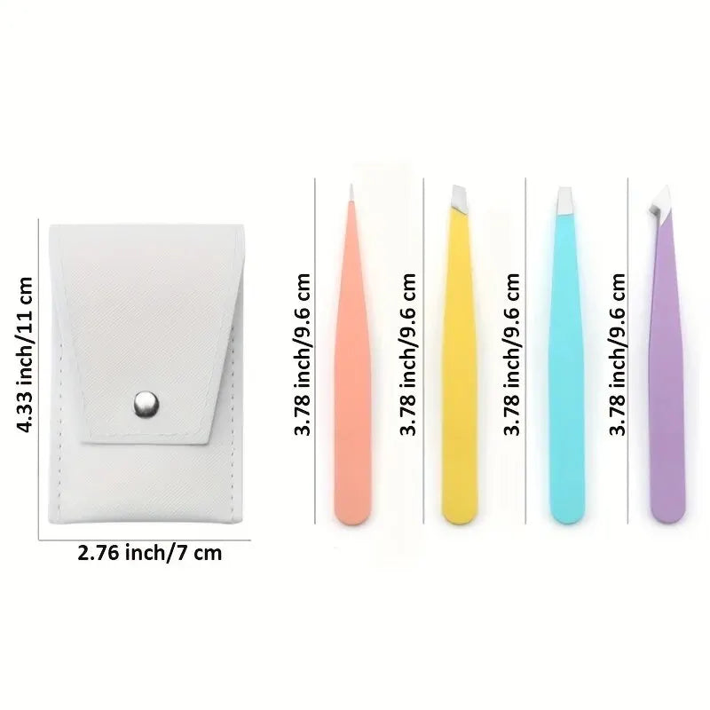 Eyebrow Tweezer Beauty Fine Hairs Puller Stainless Steel Slanted Brow Clips Hair Removal Makeup Tools