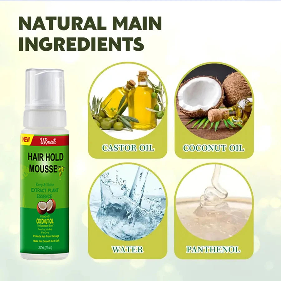 Curly Hair Mousse For Wigs Strong Hold Olive Oil Hair Styling Mousse Anti-Frizz Hair Foam Mousse For Styling Hair Women Men