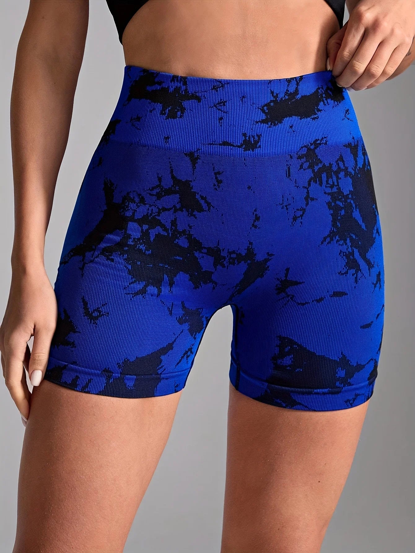 High-Waist Tie-Dye Yoga Shorts for Women-Seamless,Stretchy Activewear Womens Shorts Biker Shorts Sexy Girl Y2k Shorts Gym Shorts
