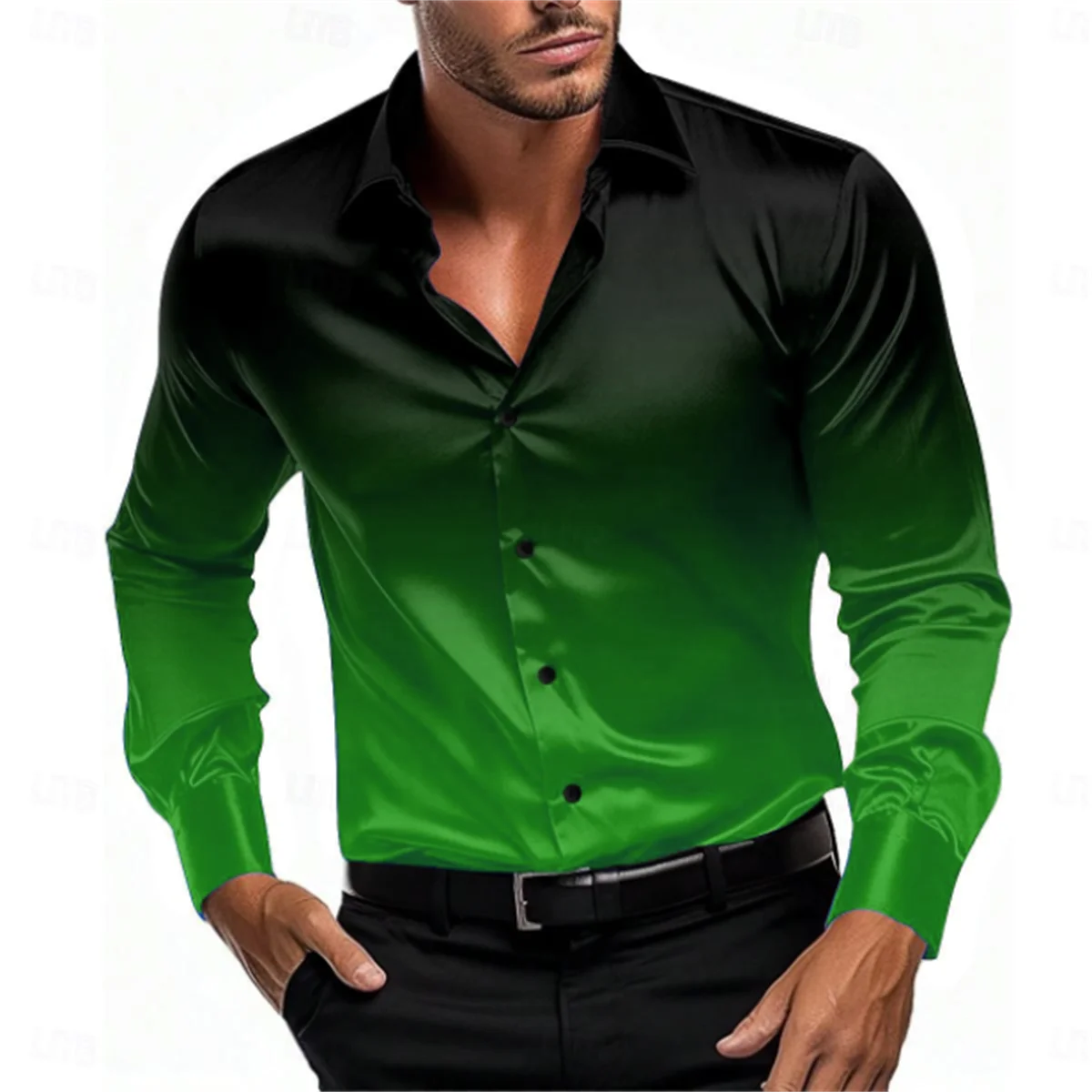 11 color gradient men's shirt casual comfortable business shirt spring and autumn lapel long sleeve shirt oversized men's clothi