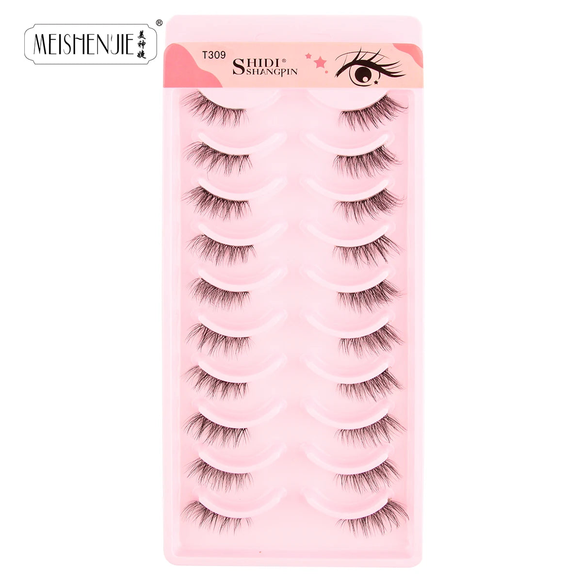 MEISHENJIE New 10 Pairs Half Lashes Natural Long 3d Mink False Eyelashes Reusable Fluffy Faux Cils Extension Makeup Tools Lashes
