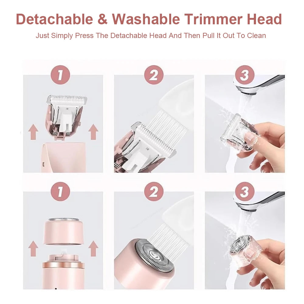 Facial Hair Epilator Electric Double Headed Women Shaver for Bikini Underarm Leg Arm Body Hair Removal 2 in 1 Women Epilator