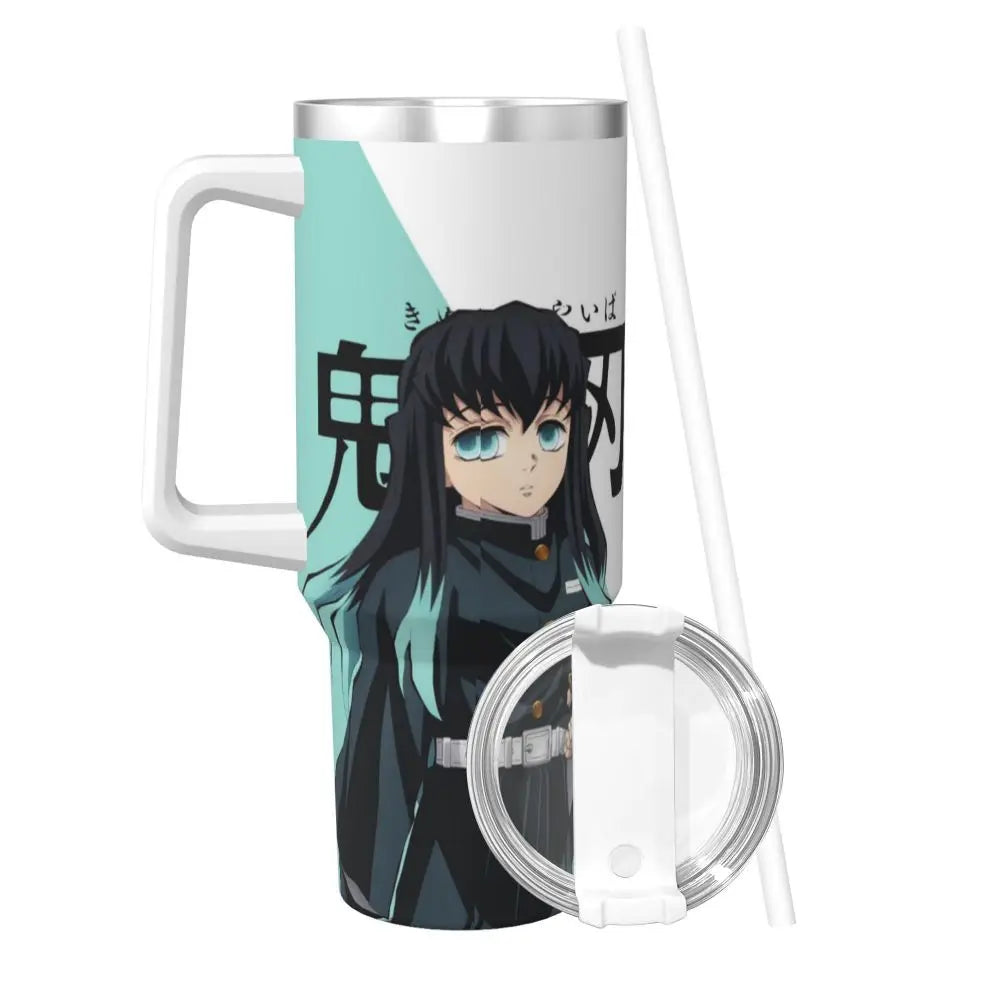 Demon Slayer 40 oz Tumbler with Handle and Straw Lid Stainless Steel Insulated Tumblers Travel