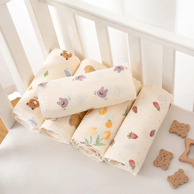 80x80cm Baby Receive Blanket for Newborn Cotton Muslin Swaddle Blanket Bedding Infant Bath Towel Baby Items Mother Kids