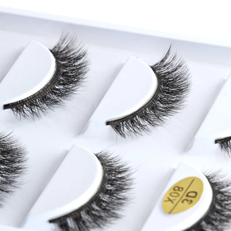 3/5 Pairs Fake Lashes Natural Long False Eyelashes Extension Fluffy 3D Mink Lashes Wispy Strip Eyelashes Makeup Tools maquillaje