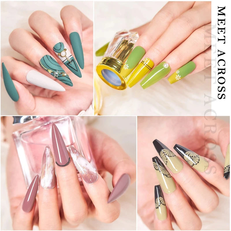 6Pcs/Set Blue Glitter Bright Gel Nail Polish Set Semi Permanent Spring Summer Colors Series Soak Off UV Nail Art Gel Varnish