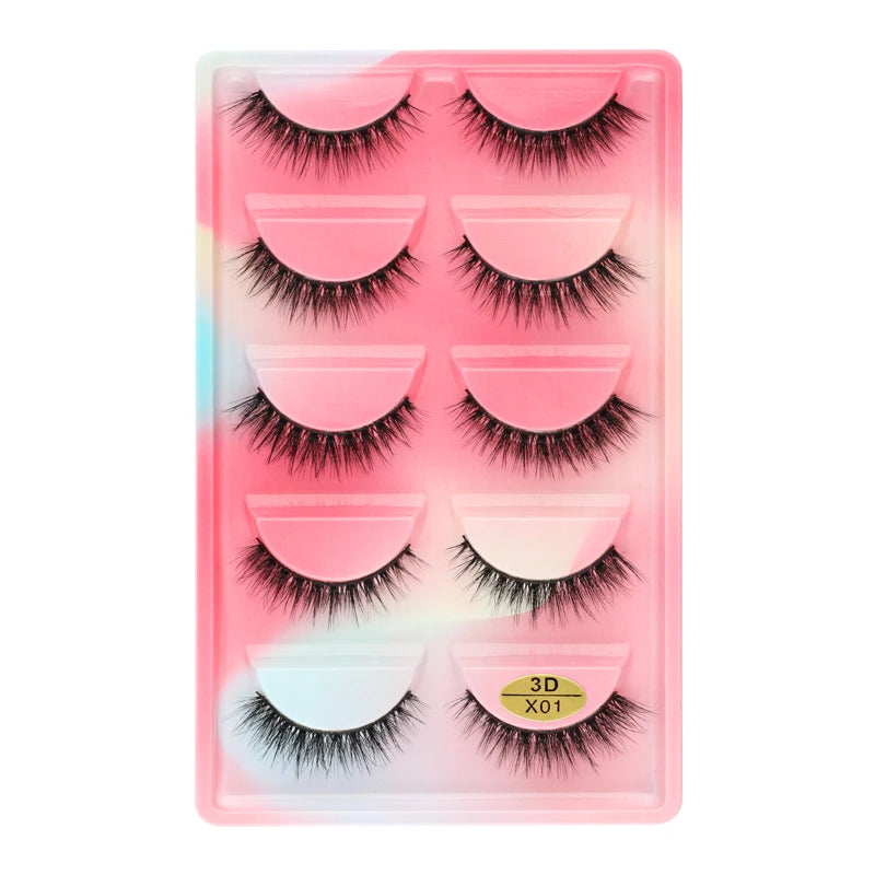 3/5 Pairs Fake Lashes Natural Long False Eyelashes Extension Fluffy 3D Mink Lashes Wispy Strip Eyelashes Makeup Tools maquillaje