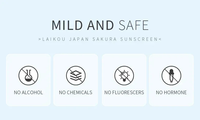 LAIKOU SPF 50 PA+++ Sakura Sunscreen For Face Body Neck Solar Blocker Long-Lasting Sun Block Facial Sunscreen Sun Cream 50g