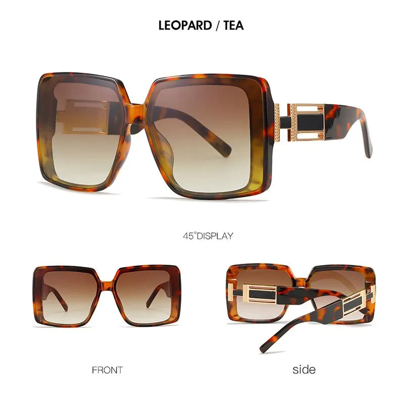 New Luxury Oversized Men Sunglasses Brand Designer Sun Glasses For Women Fashion Gradient Square Shades