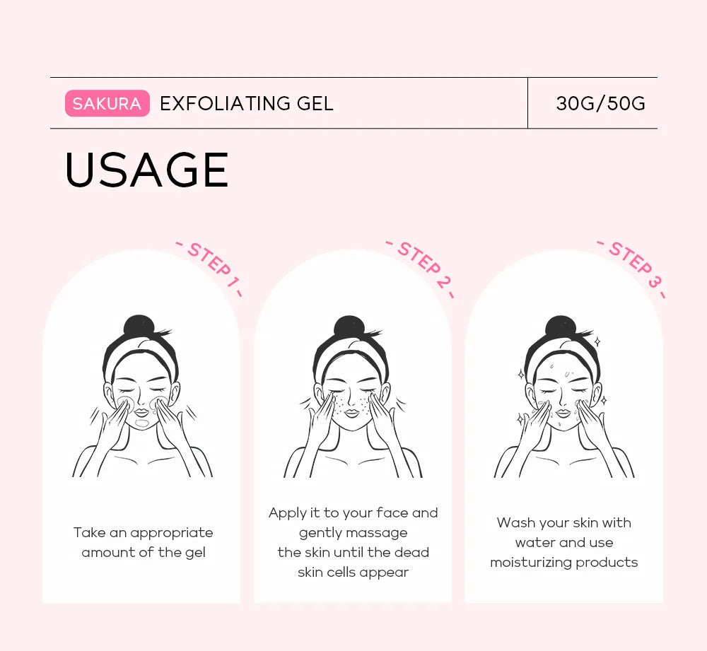 Sakura Gentle Exfoliating Peeling Gel Facial Scrub Moisturizing Nourishing Repair Scrubs Face Cream Beauty Skin Care