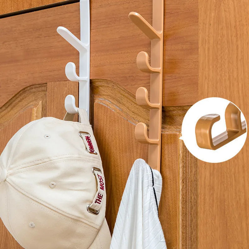 Bedroom Door Hanger Clothes Hanging Rack Over The Door Plastic Home Storage Organization Hooks Purse Holder for Bags Rails