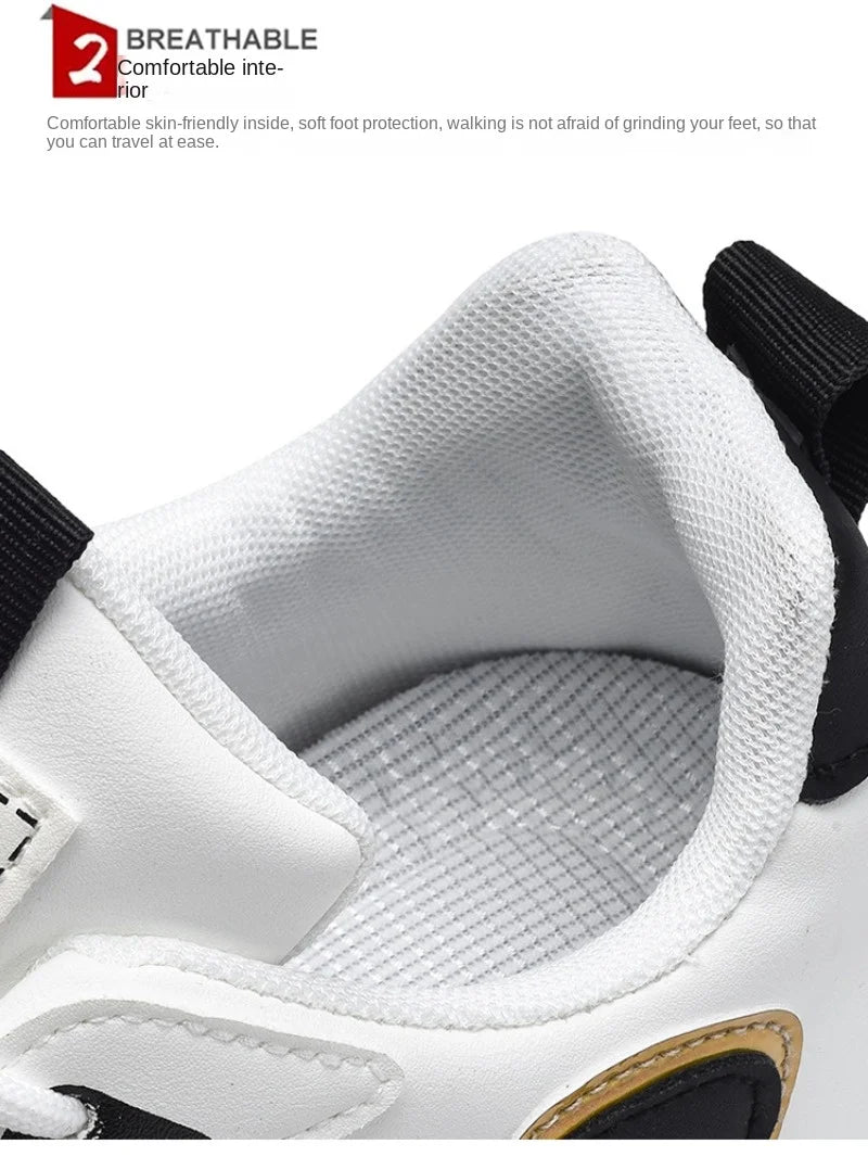 Luxury Men's Sneakers High Quality Leather Casual Shoes for Men Fashion All-match Sport Shoes Platform Comfor Men Running Shoes
