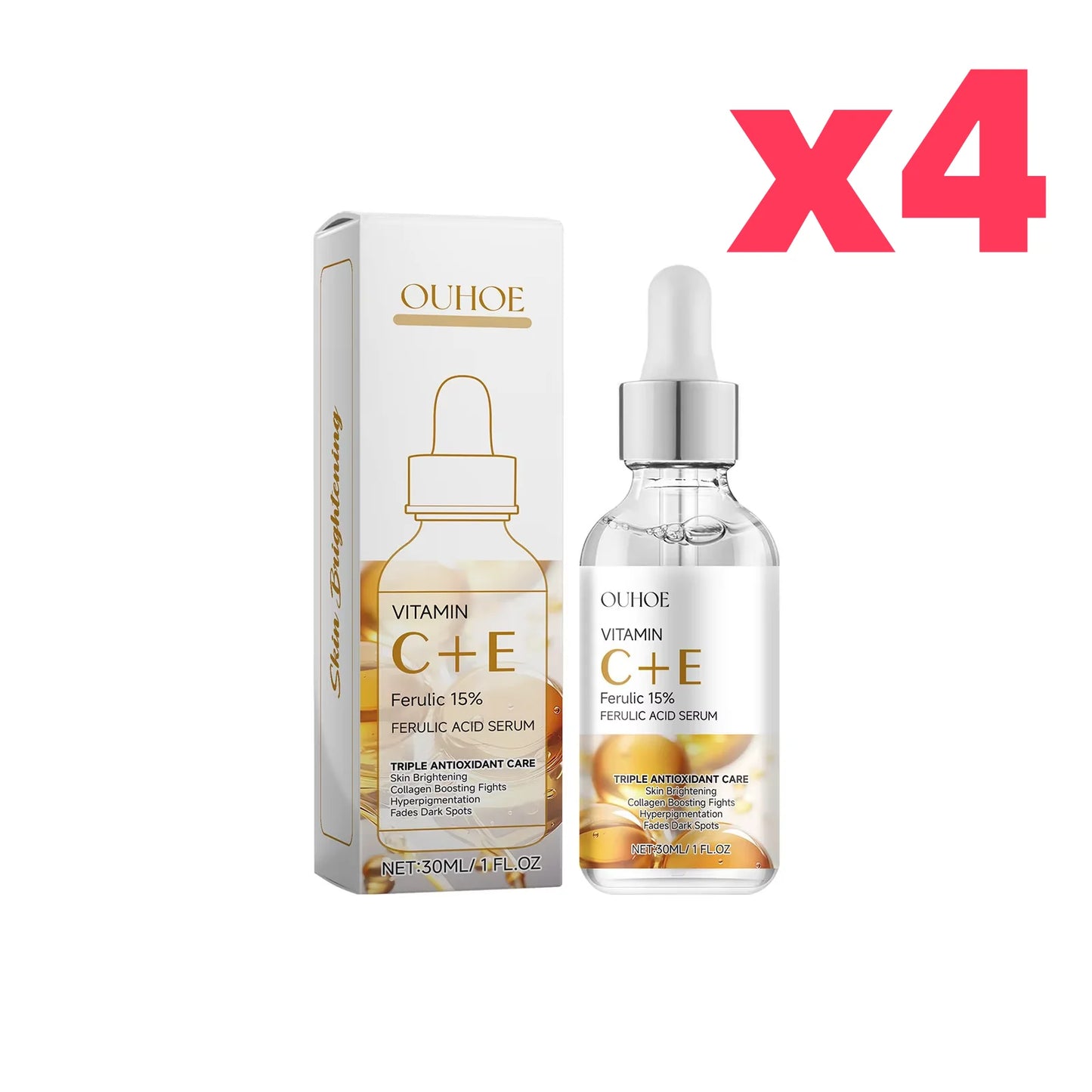 Ferulic Acid Serum Fade Fine Lines Firming Moisturizing Brightening Shrink Pores Vitamin C E Facial Essence Nourishing Skin Care