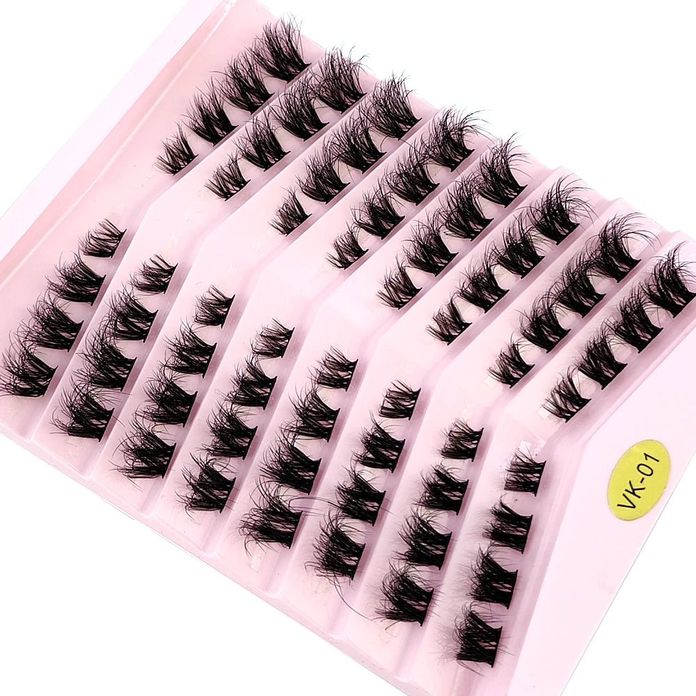 New 8 Rows Mink Eyelashes Natural Bundles Eyelash Extension 3D Russia Volume Individual Eyelash Cluster Makeup Tools Lashes