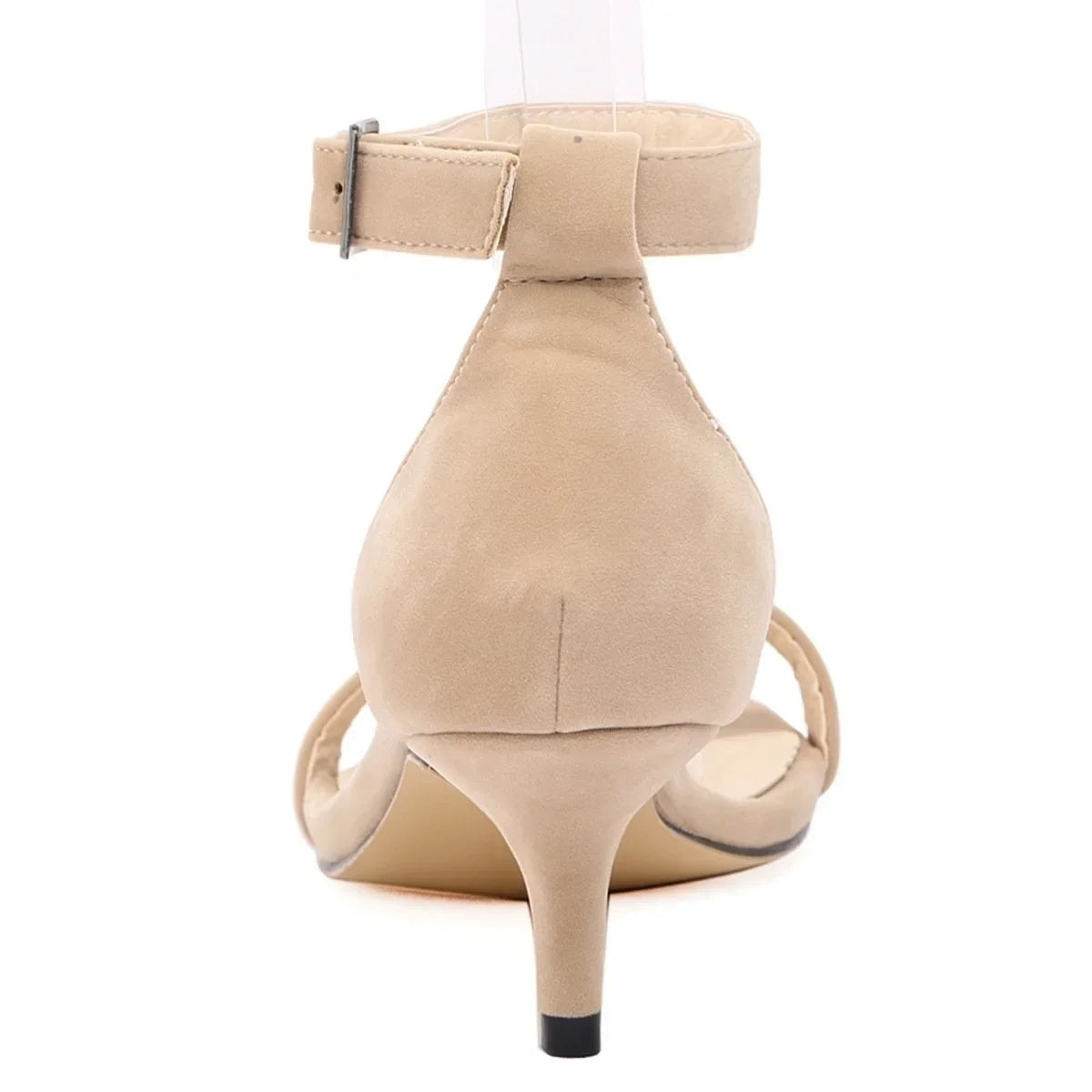 LOSLANDIFEN Summer Low Heels Ankle Strap Sandal Open Toes Sexy High Wedding Party Shoes Plus Size Women Sandals 105-2VE